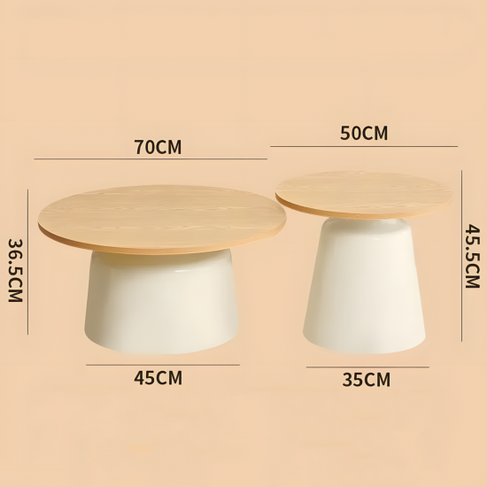 Wooden & Metal Table Set 2 Pcs